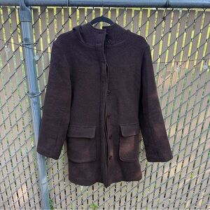 American Eagle Outfitters Brown & Orange Wool Lining Womens Hooded Jacket Size M
